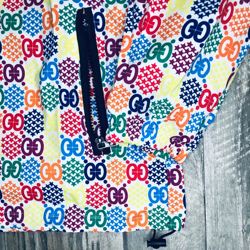 Neon Lightweight Windbreaker Hooded Rain Jacket - Picture 2 of 4